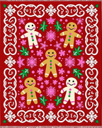 Whimsical Gingerbread People Hearts Rug