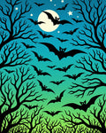 Midnight Bat Sky Silhouette Collection Rug