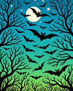 Midnight Bat Sky Silhouette Collection Rug