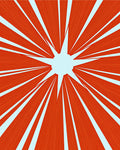 Orange Burst Radiating Sunburst Rug
