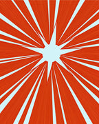 Orange Burst Radiating Sunburst Rug