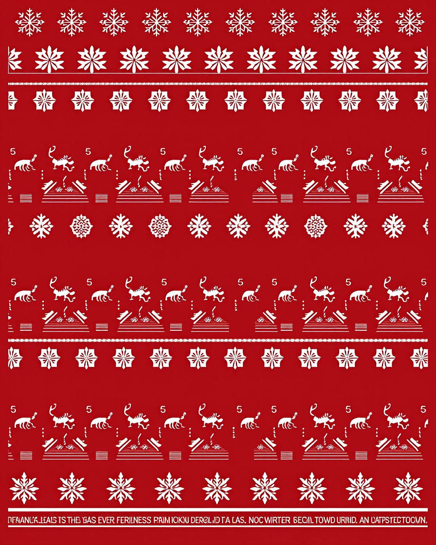 Red Snowflake Scorpions Tribal Rug