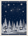 Midnight Snowy Forest Starry Night Rug