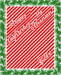 Red White Striped Green Garland Rug