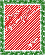 Red White Striped Green Garland Rug
