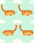 Orange Tabby Cats In Clouds Rug