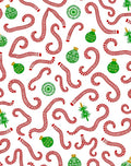 Red Green Candy Cane Ornaments Rug