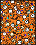 Orange Pumpkin Patch Halloween Characters Rug