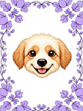 Happy Puppy Floral Border Rug