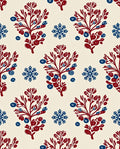 Crimson Blue Berry Branch Stars Rug
