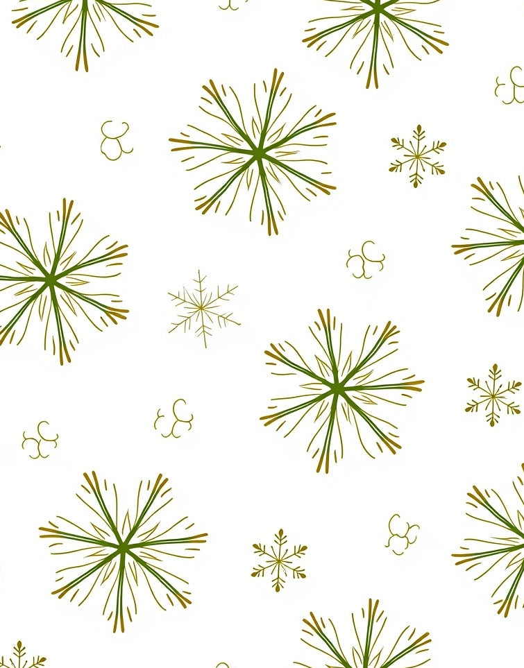 Elegant Green Snowflake Scatter Rug