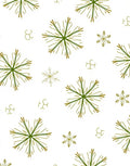 Elegant Green Snowflake Scatter Rug