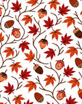 Autumn Red Maple Acorn Vines Rug