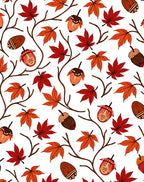Autumn Red Maple Acorn Vines Rug