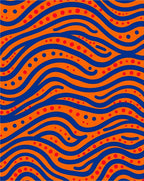 Bold Orange Blue Wavy Dot Rug