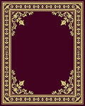 Classic Burgundy Floral Acanthus Border Rug