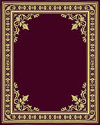 Classic Burgundy Floral Acanthus Border Rug
