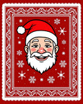 Classic Red Santa Snowflakes Bandana Rug