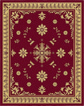 Regal Red Floral Medallion Border Rug