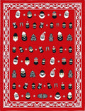 Festive Red Merry Christmas Characters Rug