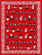 Festive Red Merry Christmas Characters Rug