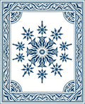 Deep Blue Floral Medallion Border Rug