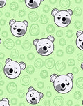 Sweet Bear Faces Green Circles Rug