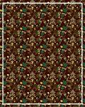 Dark Red Forest Woodland Motifs Rug