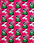 Whimsical Panda Snowflakes Pink Rug