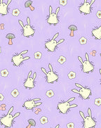 Whimsical Cream Bunny Flower Meadow Rug