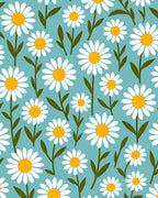 Whimsical White Daisy Meadow Rug