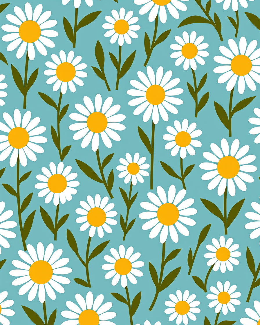 Whimsical White Daisy Meadow Rug
