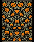 Spooky Orange Jack-o'-lantern Swirls Black Rug