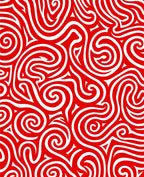 Red White Swirling Abstract Waves Rug