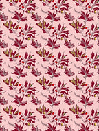 Crimson Berry Leaf Scatter Rug