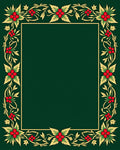 Emerald Red Berry Floral Scroll Rug