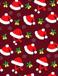Crimson Santa Hats Holly Bells Repeating Rug