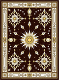 Rich Brown Sunburst Medallion Rug