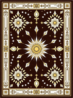 Rich Brown Sunburst Medallion Rug