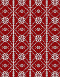 Crimson White Geometric Medallion Star Rug
