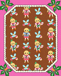 Sweet Gingerbread People Holly Cluster Rug