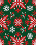 Crimson Snowflake Garden Medallion Rug