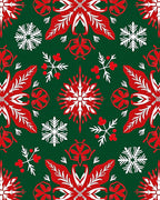 Crimson Snowflake Garden Medallion Rug