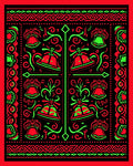 Festive Red Green Bell Garland Rug