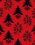 Bold Red Nature Silhouette Repeat Rug