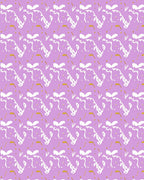Lavender White Golden Abstract Whimsical Flourish Rug