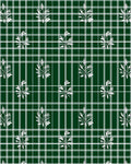 Forest Green White Leaf Plaid Harmony Rug