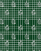 Forest Green White Leaf Plaid Harmony Rug