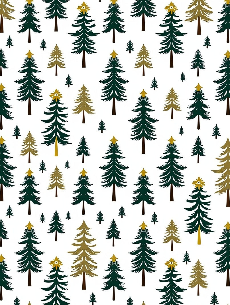 Forest Evergreen Trees Christmas Collection Rug