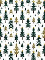 Forest Evergreen Trees Christmas Collection Rug